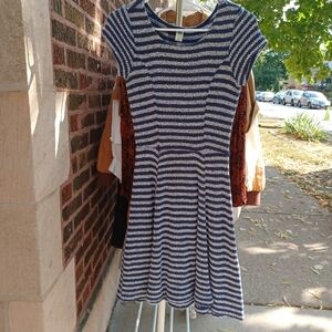 Blue striped skater dress